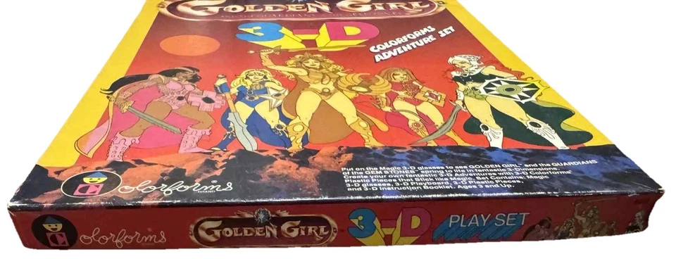 Golden Girl 3-D Colorforms Adventure Set w/ Box & Glasses, 1985 Galoob Vintage - Image 4 of 4