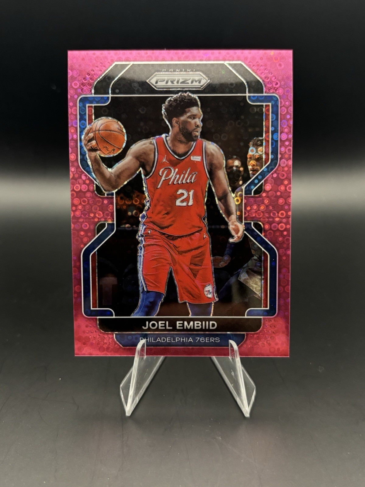 Joel Embiid | 21-22 Panini Prizm #176 | Philadelphia 76ers | Fast Break Pink /50