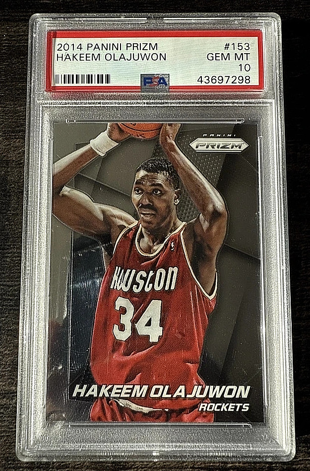2014 PANINI PRIZM #153 HAKEEM "The Dream" OLAJUWON ROCKETS PSA 10 +Freebies