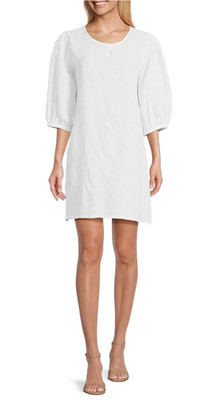 Bryn Walker Lucien Floral Cotton Jacquard Mini Dress White SZ XS & XXS MSRP $160