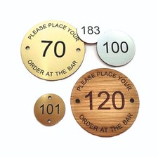 66mm Engraved Table Numbers locker hotel pubs and restaurant