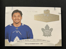 Nick Robertson 2020-21 UD The Cup Rookie Class SN:10/249 Maple Leafs RC 2021-NR
