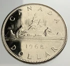 Rare 1968  Uncirculated Canadian Silver Dollar