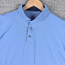 Greyson Mens Blue Short Sleeve Golf Polo Shirt Wolf Logo Size L