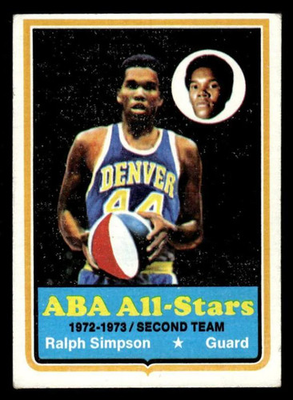 #ad 1973 TOPPS RALPH SIMPSON 190 VG BASKETBALL DENVER ROCKETS $3.00