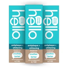 Hello Antiplaque Toothpaste, Fluoride Free For Teeth Whitening With Na