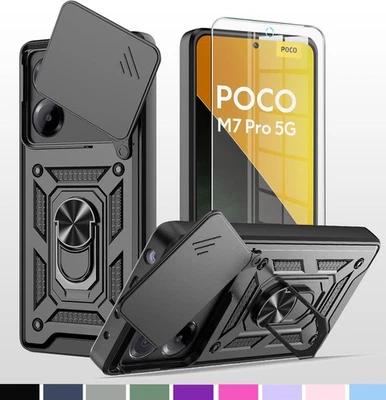 LONFEID Kameraschutz Hülle + Displayglas für Xiaomi Poco M7 Pro 5G 6.67 Magnetische Case