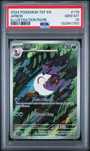 Pokémon PSA 10 Arbok 176/162 SV05 Temporal Forces Illustration Rare