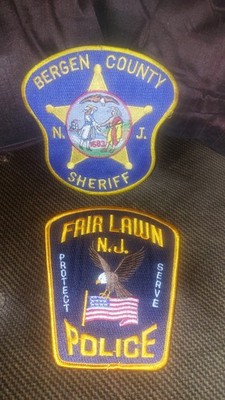 New Jersey State USA County Polizei Aufnäher (BERGEN & FAIR GRASS Grafschaften) NEU