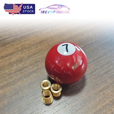 Red 7 Gear Shifter Knobs Pool Ball Billiard Stick Shift Knob Universal For Car