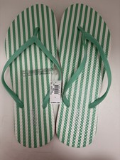 Old Navy Green And White Striped Plant Based Flip Flop Sandals Womens Size 9 New