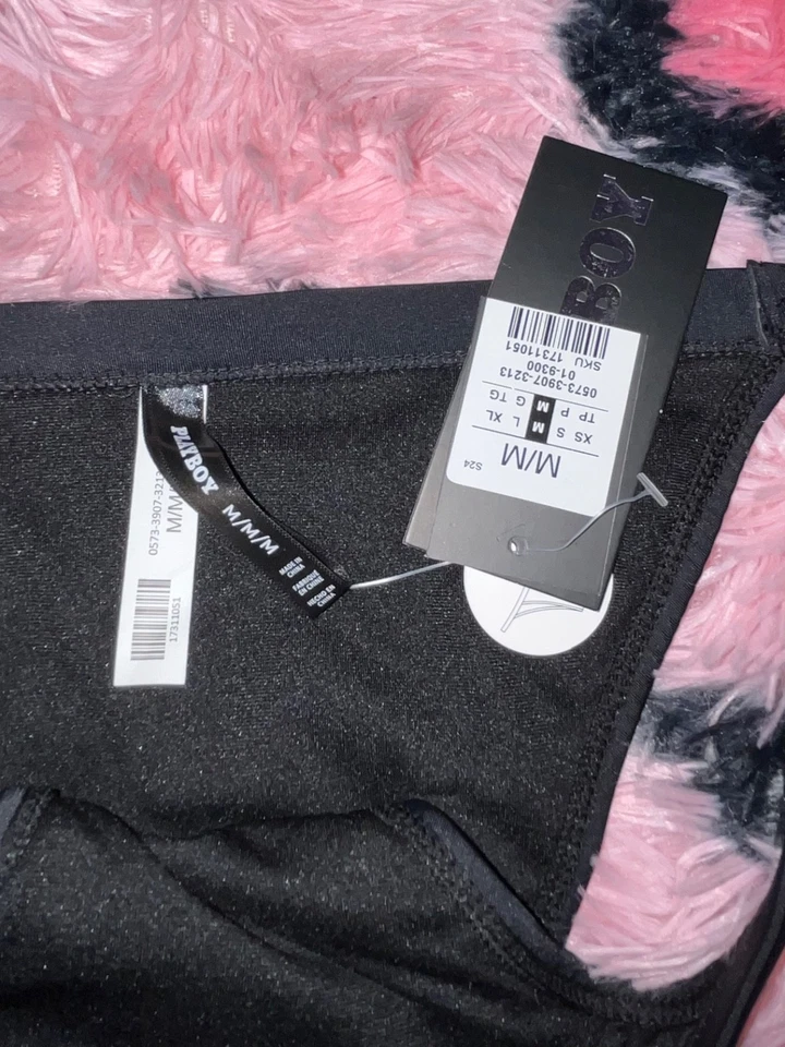 Playboy Bragas Bikini Corte Brasileño Negro Con Logo en la Espalda M Nuevas Con Etiquetas Foto 2 de 4