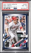 2021 TOPPS UPDATE 2021 MLB ALL-STARS BLUE #ASG1 MIKE TROUT PSA 8