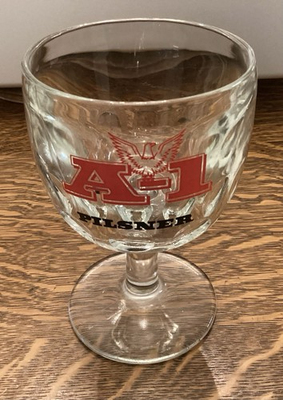 #ad Vintage 1950’s A 1 Pilsner Beer Goblet Glass Eagle Logo Arizona Brewing Company $30.00