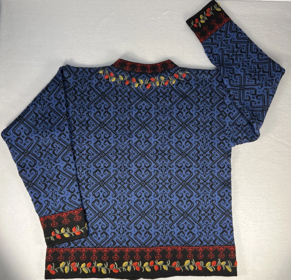 Suéter De Colección Dale of Norway Christiania Pura Lana Nueva Plata Filagree Cierres Lg Foto 2 de 4