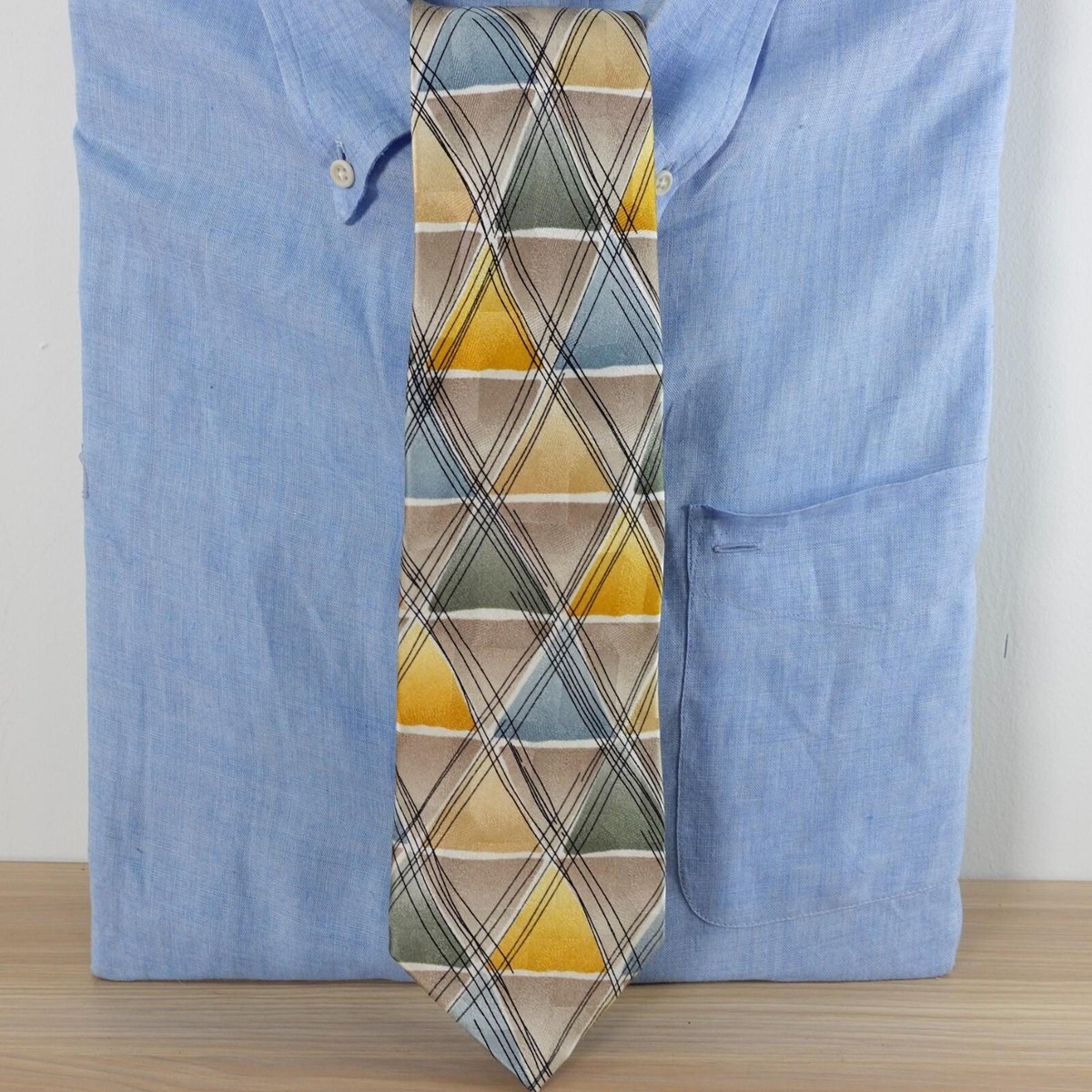 Jerry Garcia Neck Tie Mens Silk Aztec Objects Designer Collection Edition Light View 2