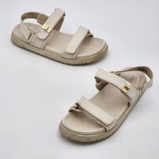 Steve Madden Kids Mona Stay Put Sandals Bone White Gold Big Girl's Size 3