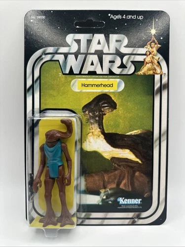 Vintage Hammerhead Star Wars Original Action Figure on custom 21 Back A NEW HOPE