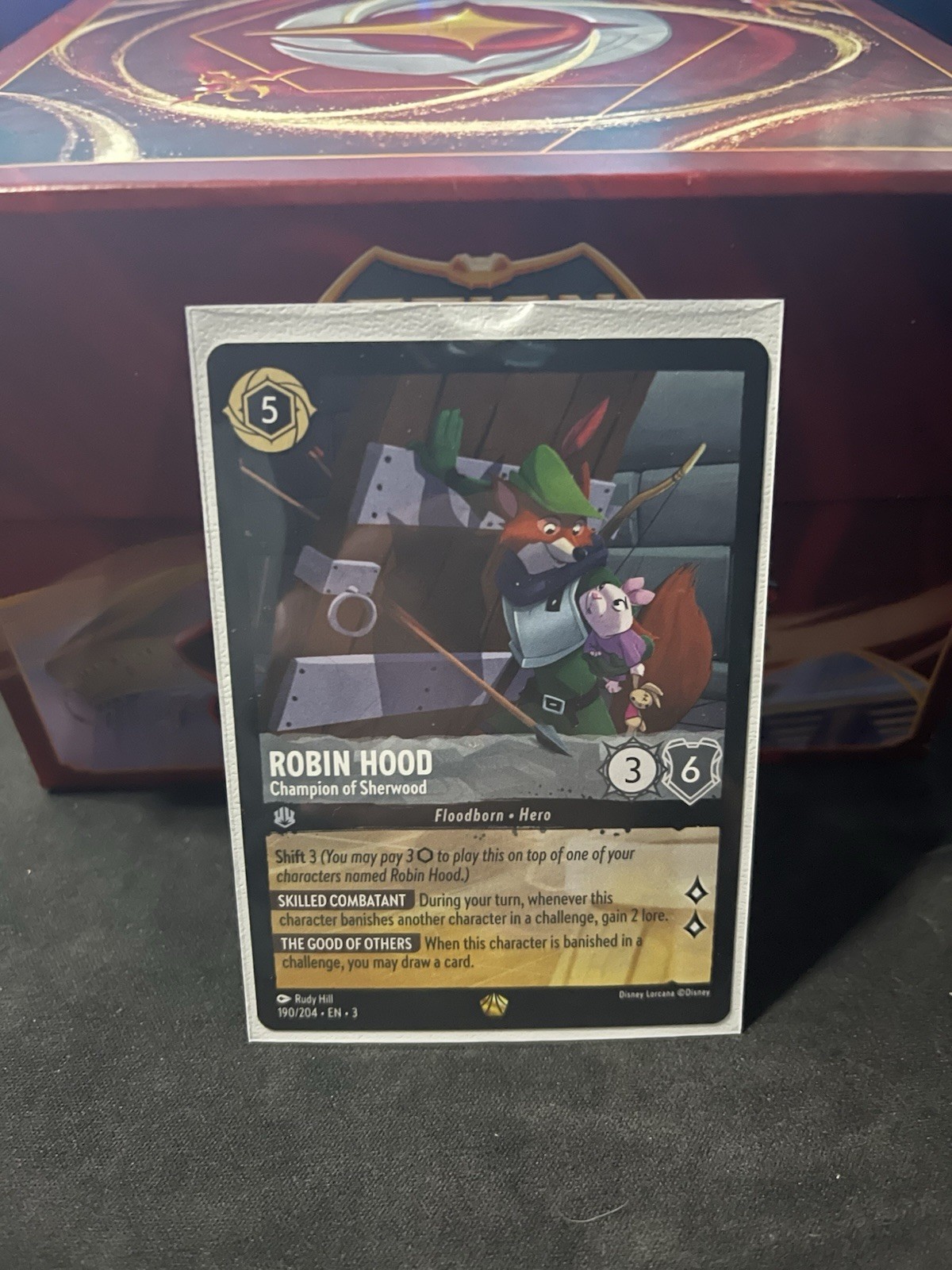 Disney Lorcana Robin Hood Champion of Sherwood 190/204 NM Into the Inklands