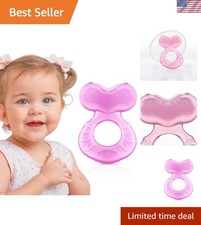 Unique Pink Silicone Baby Teether with Bristles - Comfort Hygiene Included