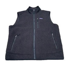 Patagonia Worn Wear Men's Classic Black Sherpa Vest Beam Suntory Size X-Large