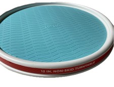 Copco 5234754 Non-Skid Pantry Cabinet Lazy Susan Turntable, 12-Inch, White/Aqua