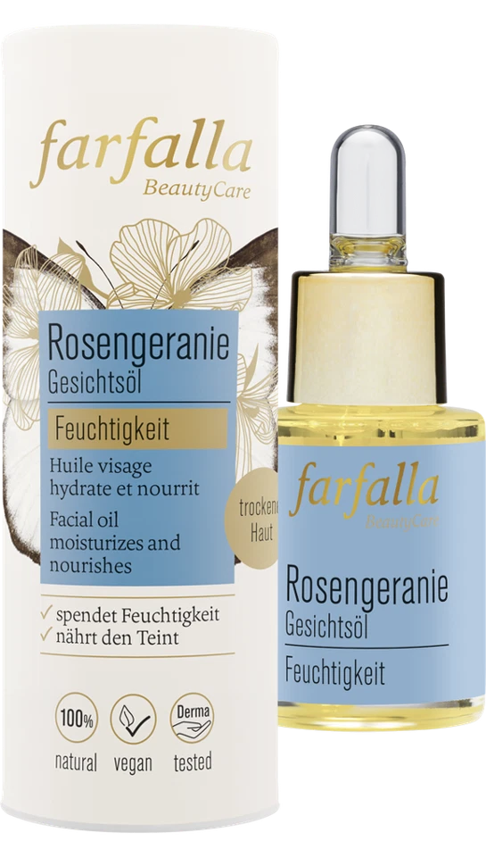 FARFALLA Rosengeranie - Feuchtigkeitsspendendes Gesichtsöl