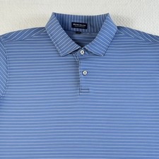 Peter Millar Crown Crafted Polo Shirt Mens 2XL Striped Performance Short Sleeve