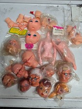 Fibre Craft Doll Face Plus Large Lot Of Vintage Doll Collectibles Parts Items