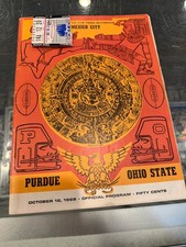 10/12 1968 PURDUE OHIO STATE COLLEGE FOOTBALL PROGRAM AND TICKET STUB
