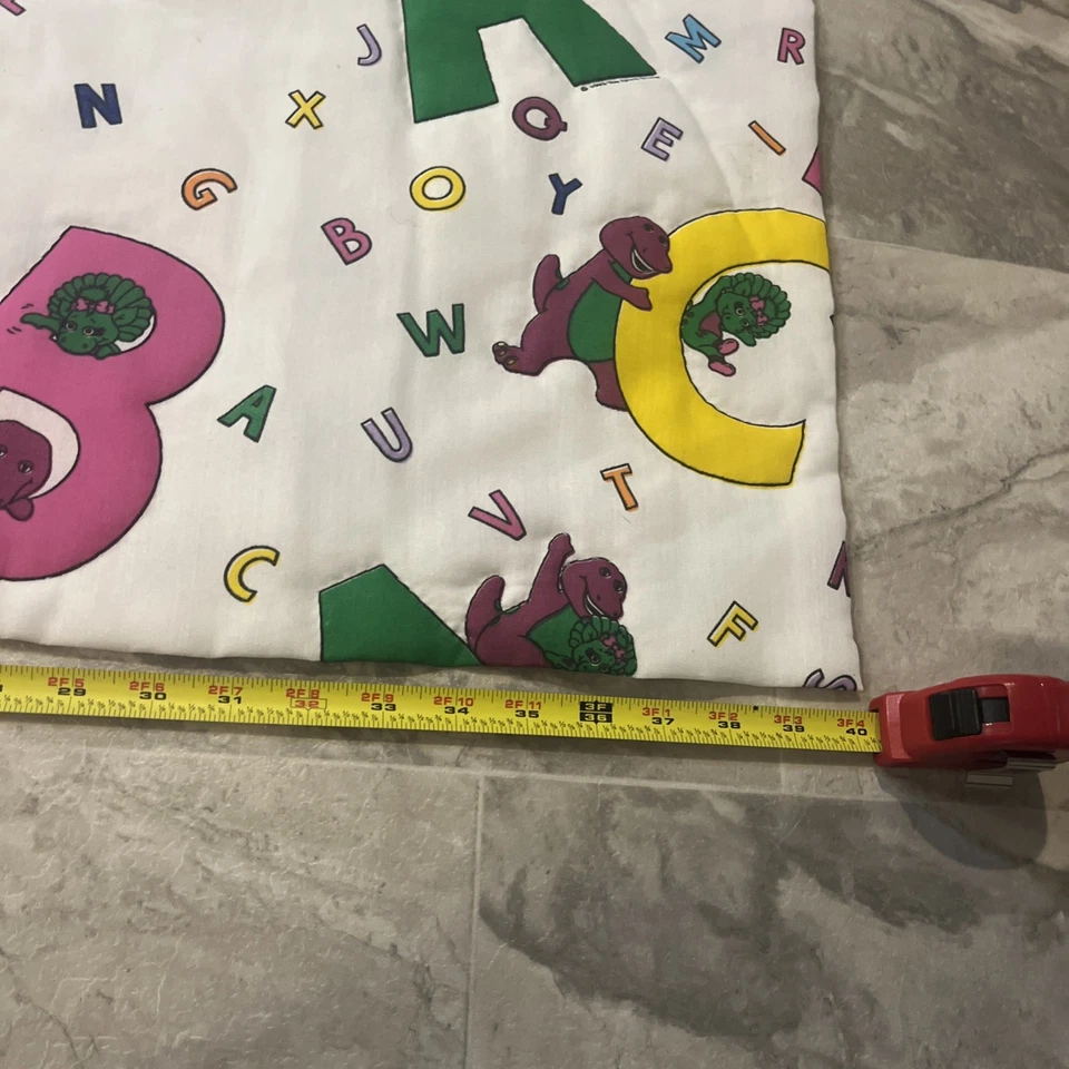 Vintage Barney ABC Blanket the Lyons Group 1993 USA  Bed Crib Quilt  60”x40 - Image 3 of 4