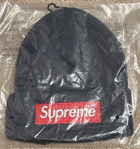 Neuf avec étiquette Supreme New Era Box Log Beanie FW24 OS Navy LIVRAISON GRATUITE !