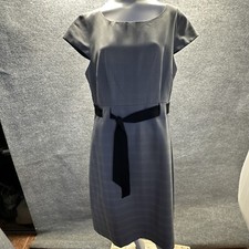 Studio I Dress Women Sz 12 Gray Prince of Wales Plaid Sheath Minimalist Classic