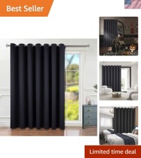 Extra Wide Black Room Divider Curtain - Blocks Sunlight and Noise, 84" Long
