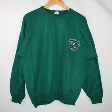 Vintage Disney Donaldson Mickey Mouse Pullover Sweatshirt Damen XL grün Italy 80er