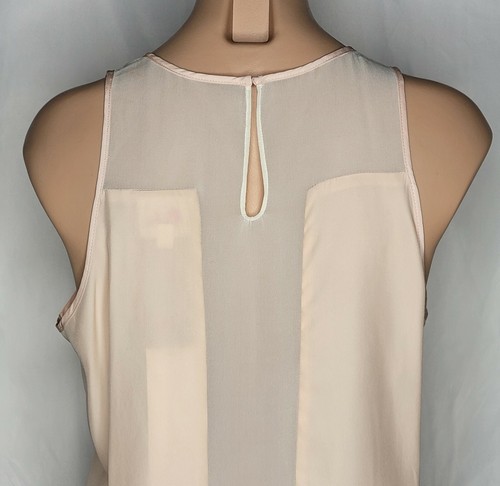 Parker Carson 100% Silk Seashell Sleeveless Combo Top Blouse Size L - Picture 5 of 7