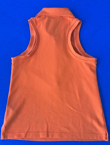 Polo Ralph Lauren Girls 7 Khaki Skater Skirt Orange Sleeveless Polo Shirt Outfit - Picture 7 of 15