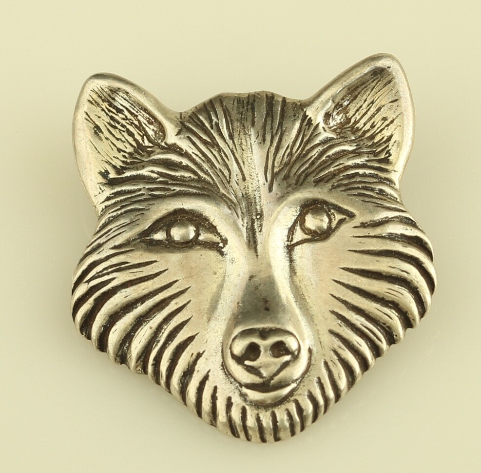 Antique Sterling Silver Wolf Head Design Pendant For … Gem