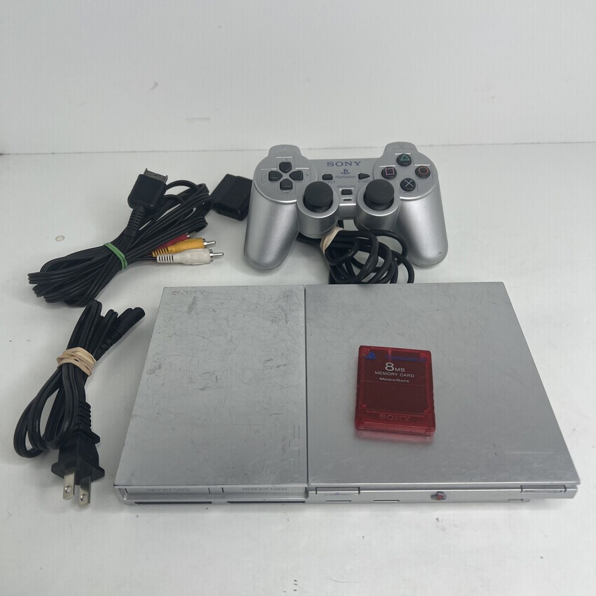 Sony PlayStation 2 Slim Silver PS2 SCPH-90001 Console Bundle Sony PlayStation 2 Slim Silver PS2 SCPH-90001 Console Bundle