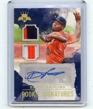 2017 DIAMOND KINGS #RS-DP DAVID PAULINO AUTOGRAPH PATCH ROOKIE RC #48/49, ASTROS