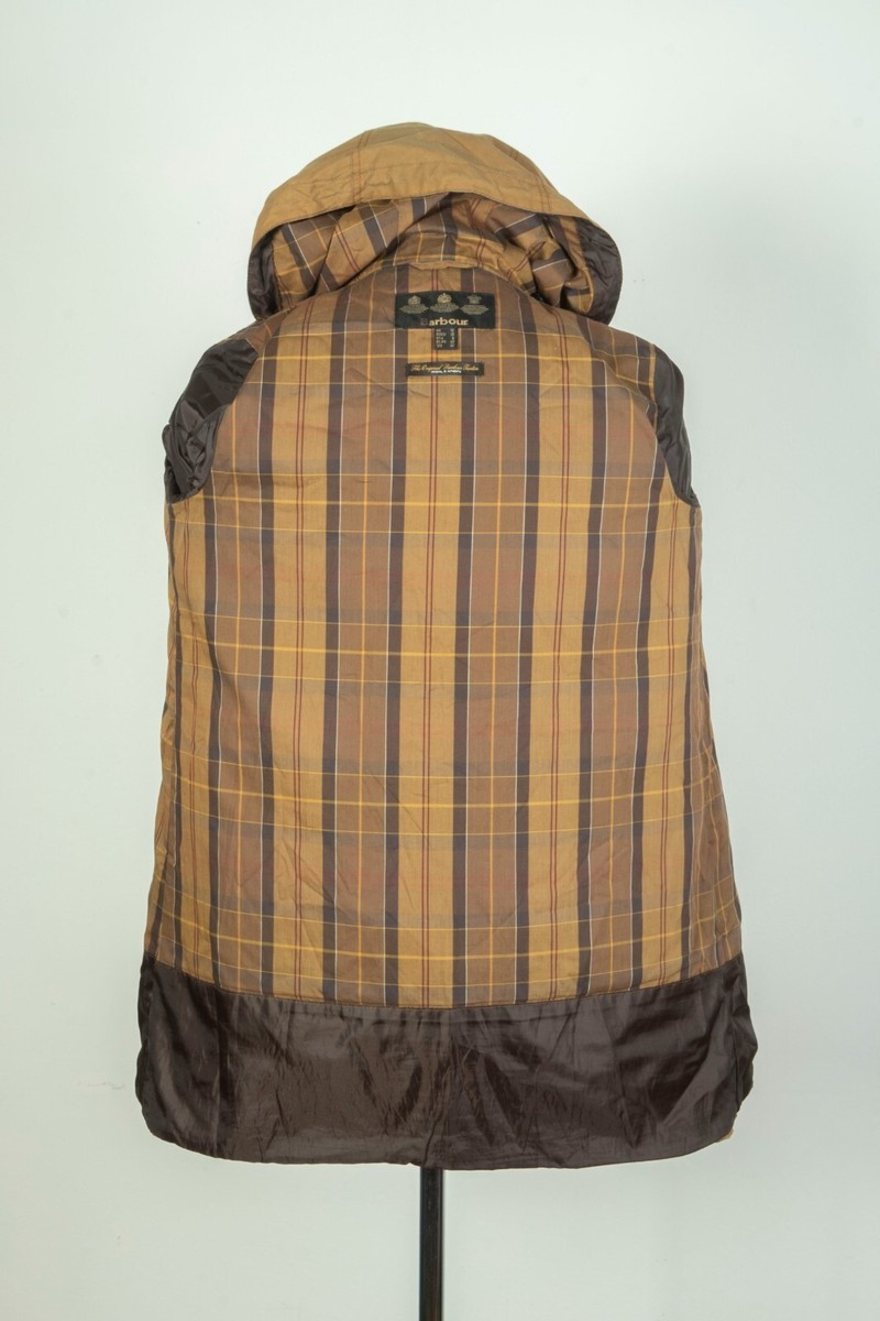 Women's Barbour Durham Parka Wax Cotton Brown Jacket Size UK
