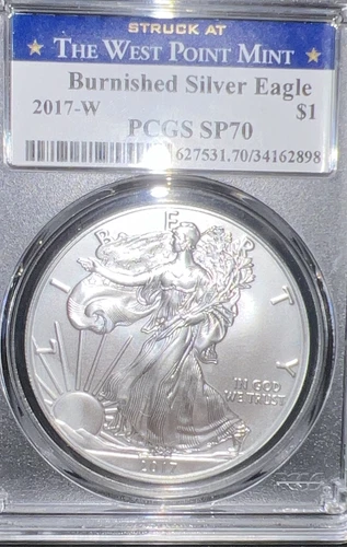 2017 W Burnished American Silver Eagle PCGS SP70