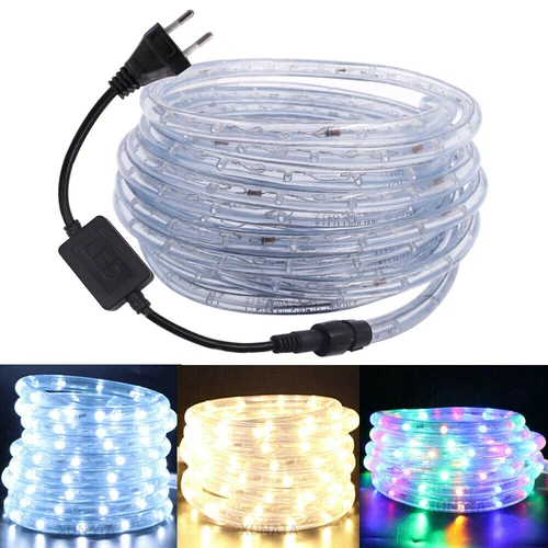 Waterproof 220V Round Led Rope Fairy Light 360 Angle Tube strip Christmas 1-100m