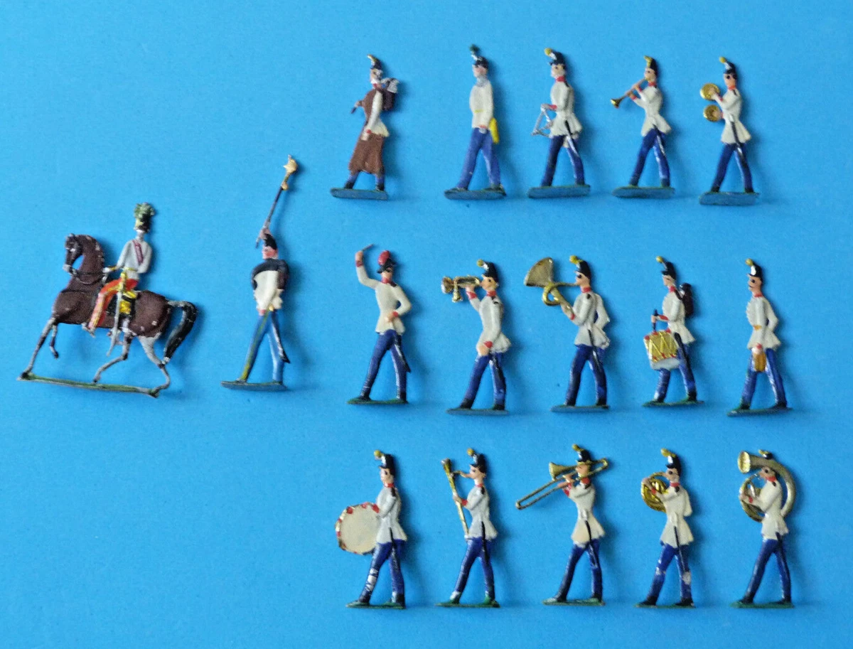 ANCIEN LOT 20 pièces soldats PLAT D ETAIN ZINNFIGUREN CAVALIERS EMPIRE