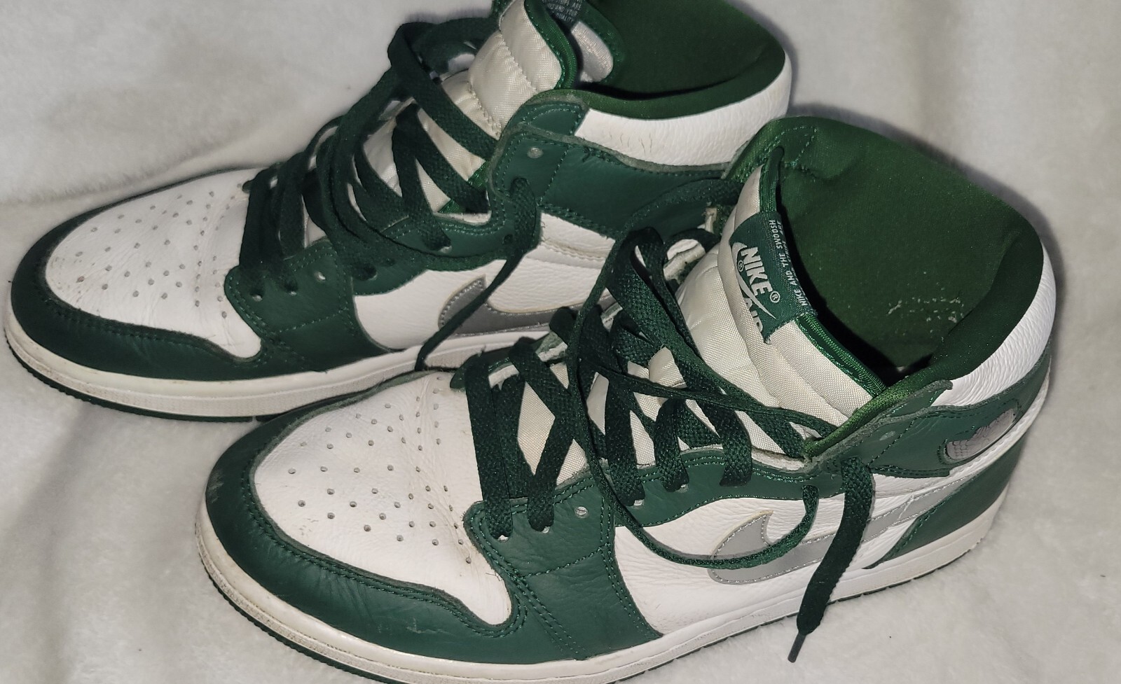 Nike Air Jordan Mens Athletic Shoe Size 9.5 Green,White High Top eBay