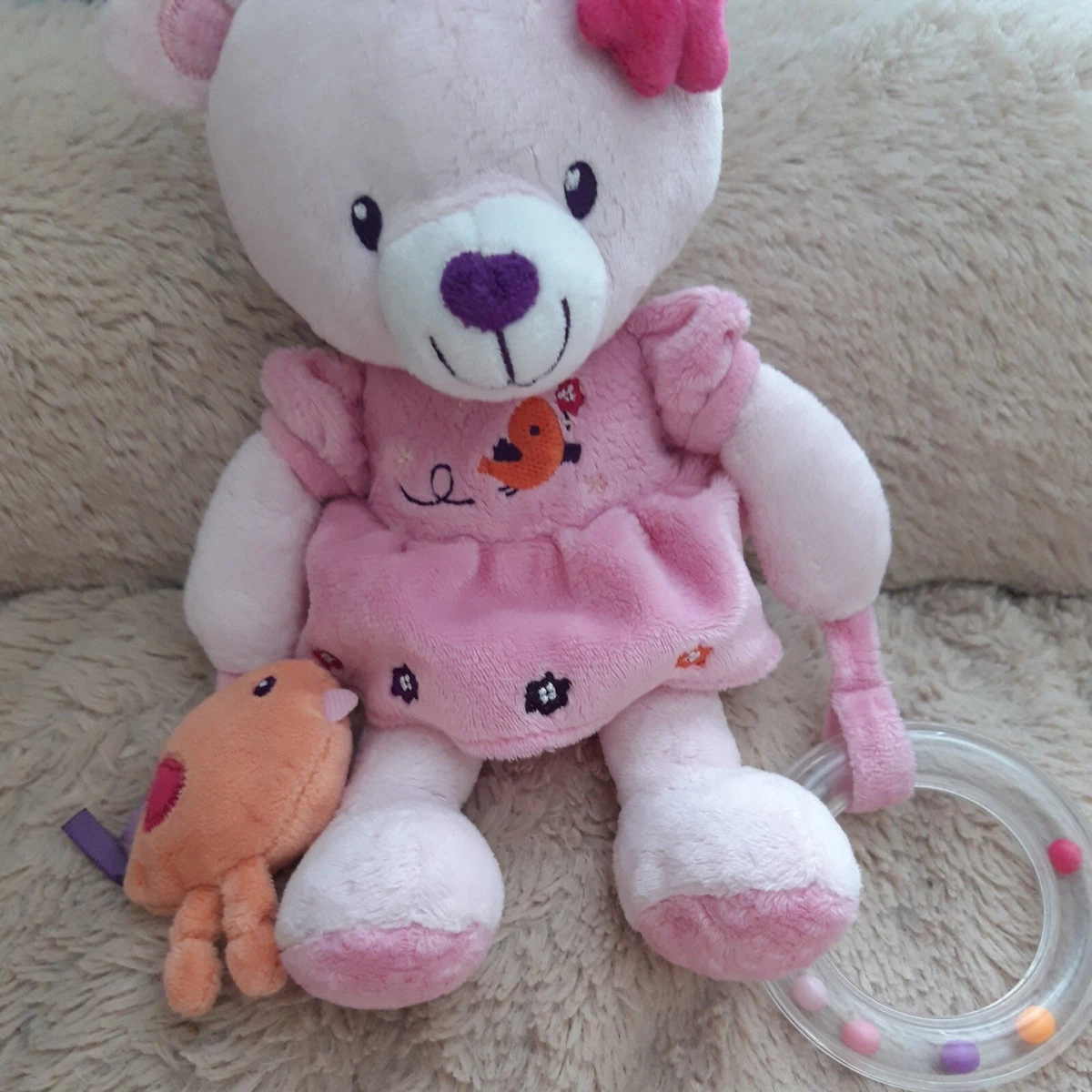 Doudou pommette cheap ours rose