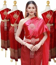 Set of Thai Traditional Dress Sabai Skirt Wedding dress Thai dance Bridesmaid
