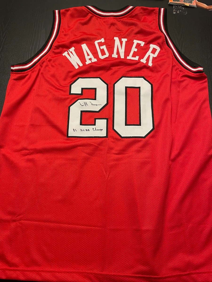 Louisville Cardinals Milt Wagner signed Jersey 86 NCAA Champs