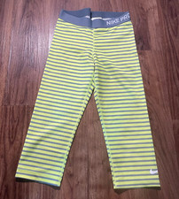 Nike Pro Leggings Yellow Stripe Compression Cropped Gym Training Women Sz M READ