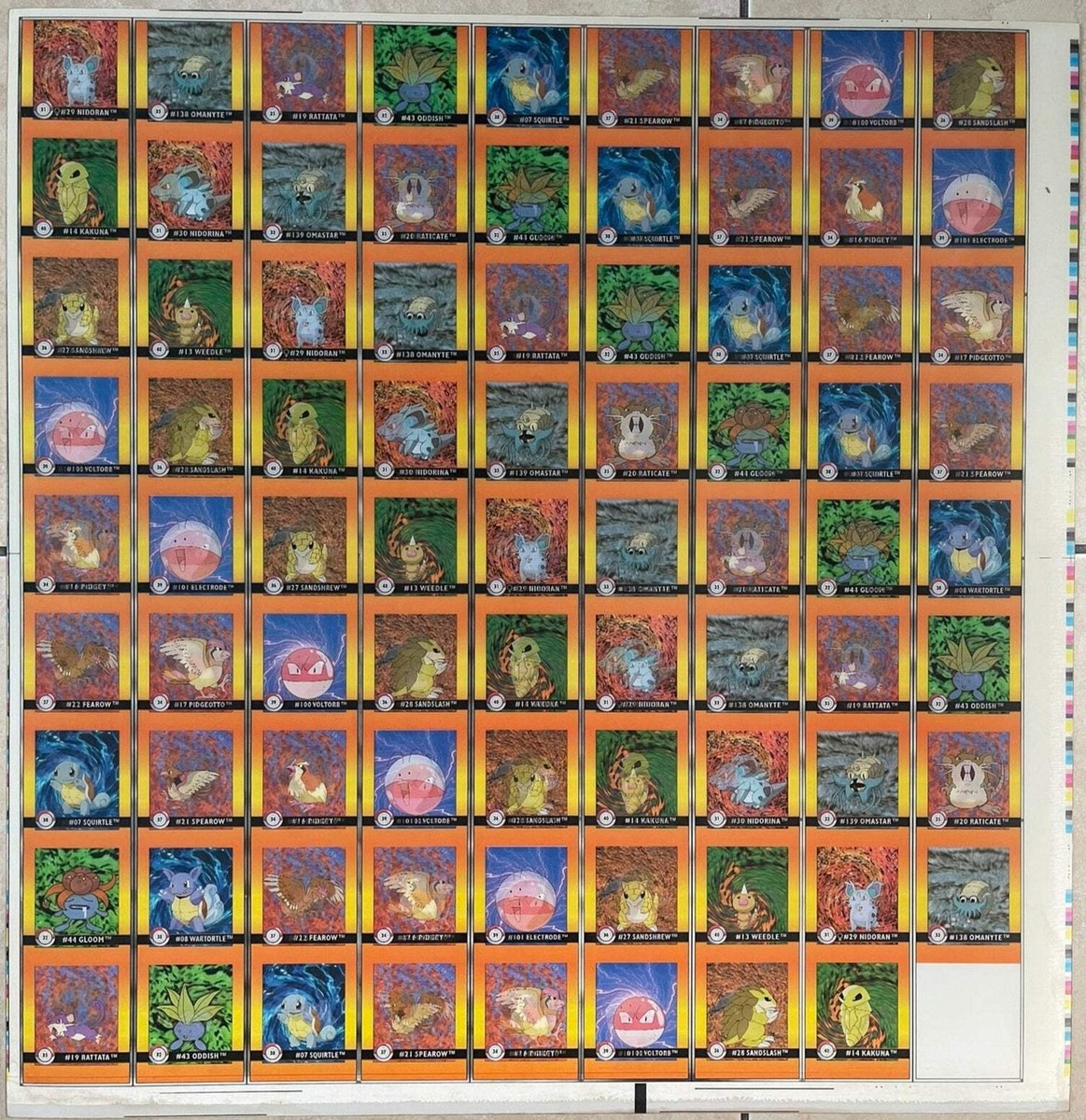 Pokemon Action Flipz Series One Premier Edition Uncut Sheet 31-40